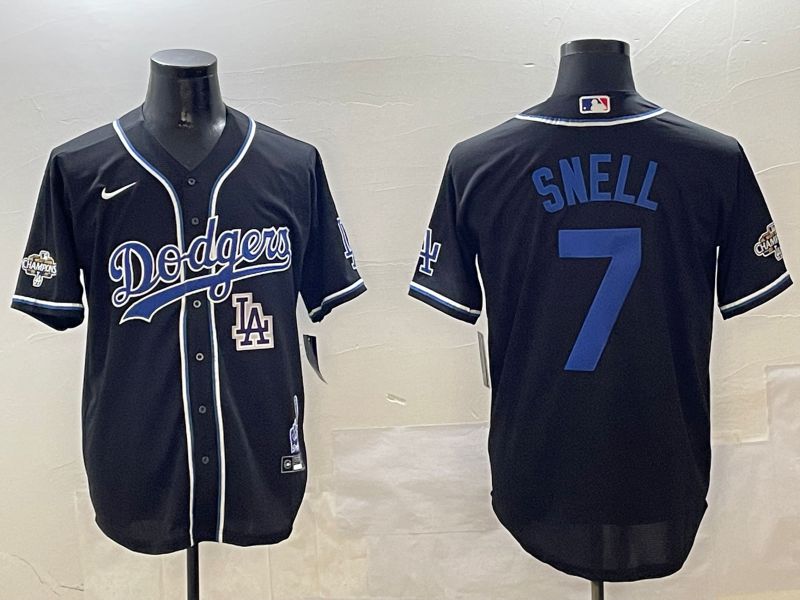 Men Los Angeles Dodgers #7 Snell Black Fashion Game 2025 Nike MLB Jersey style 30619->los angeles dodgers->MLB Jersey